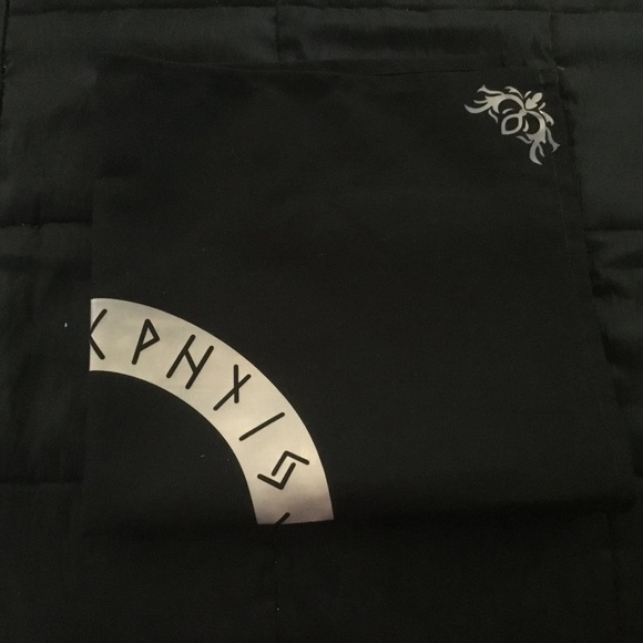 Black Drawstring Bag with Star and Moon Design - Picture 6 of 9